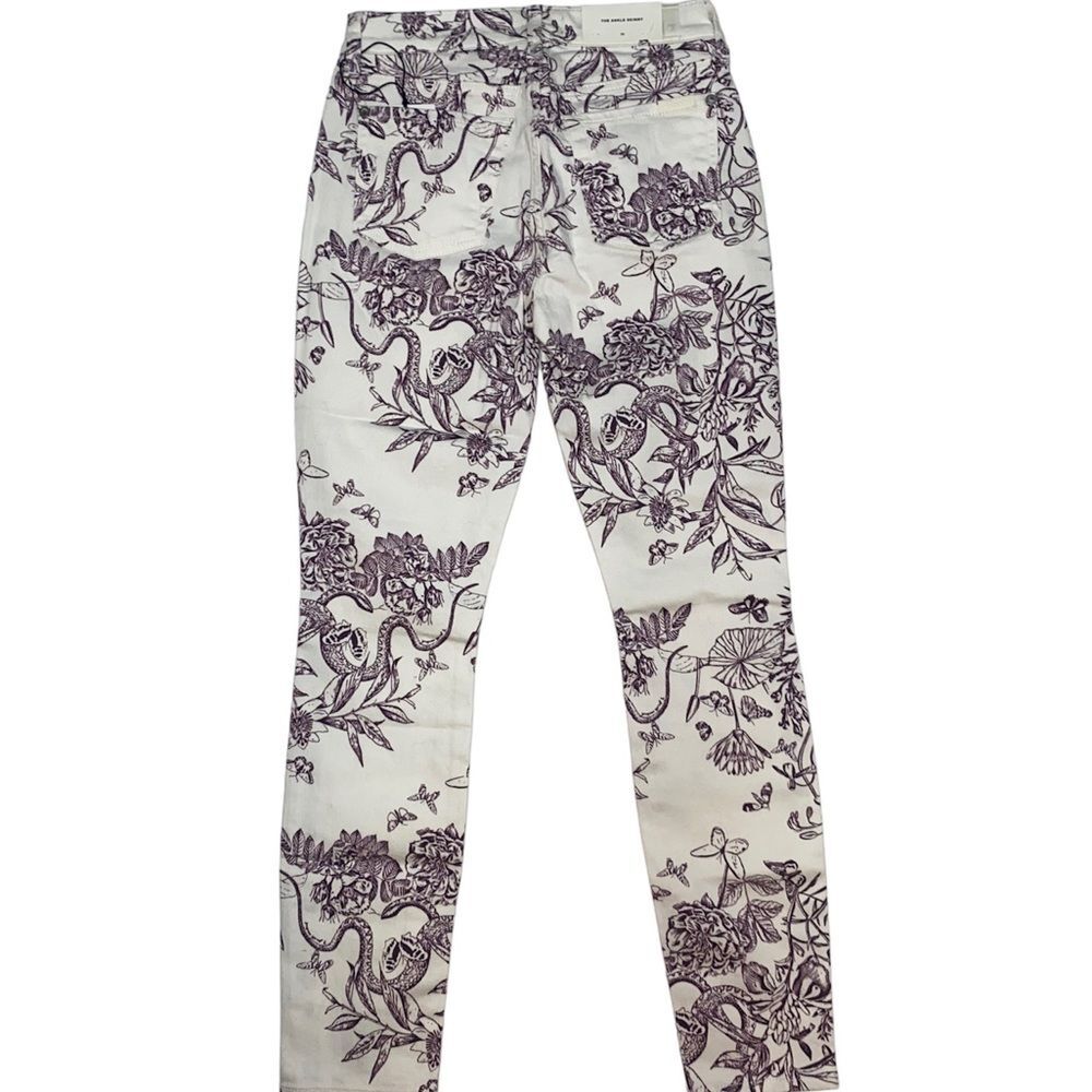 7 FOR ALL MANKIND Ankle Skinny Floral Pattern Denim Jeans - Picture 4 of 6